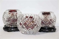 Rose Bowls with Center Red Cut to Clear