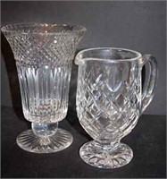 Brinley Pressed Glass Vase and a Pitcher