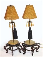Pair of Table Lamps with Beaded Shades