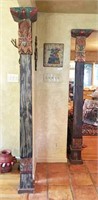 Painted and Carved Wood Columns (lot of 2)