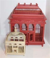 Wood and Metal Bird Cages (lot of 2)