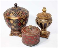 Decorative Lidded Boxes (lot of three)