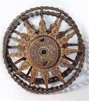 Carved Wooden Decorative Wheels (lot of 2)