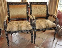 Beautifully Carved Arm Chairs with