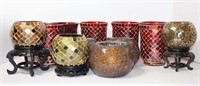 Selection of Glass Mosaic Style Candle