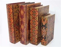 Four Book Boxes in Multi-Colored