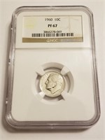 1960 NGC GRADED PF67 SILVER ROOSEVELT DIME