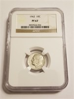 1962 NGC GRADED PF67 SILVER ROOSEVELT DIME