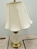 BRASS AND GLASS LAMP