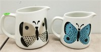 2PC ARABIA OF FINLAND BUTTERFLY PITCHERS