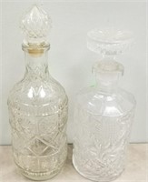 2PC GLASS DECANTER LOT