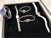5PC WATCH LOT ONE IS ECCLESSI W STONE BAND