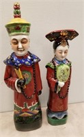 2PC EMPEROR & EMPRESS MAN WOMAN CHINESE FIGURINES