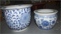 Two various Chinese blue & white jardinieres