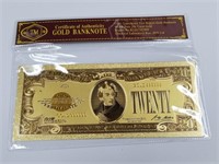 $20 GOLD SOUVENIR BANKNOTE