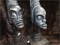 2 CARVED AFRICAN FIGURES
