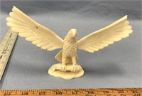 Fabulous carved ivory eagle 9" by Craig Niksik