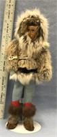 Eskimo doll, 13" tall, decorated with seal and ass