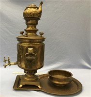 Complete samovar with teapot tray and bowl