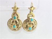 Antique 21ct yellow gold buckle earrings