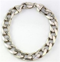 Sterling silver flat curb link bracelet