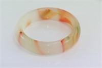 Large agate bangle in pink and green tones