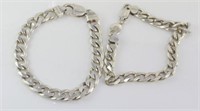 Two heavy silver bracelets