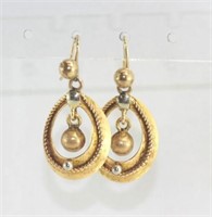 Vintage 18ct gold drop earrings