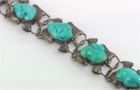 Navaho turquoise and silver bracelet