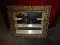 Large Mirror Shelf with Ornate Frame