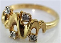 9ct yellow gold diamond dress ring