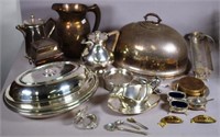Quantity silver plated tableware pieces