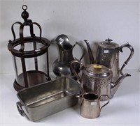 Six various pieces vintage silver plate tableware