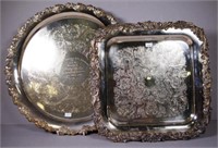 Two various silver plates salvers