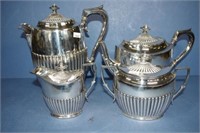 Four piece silver plated tea service