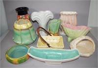 Ten assorted Australian pottery pieces