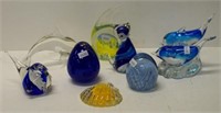 Collection glass animal ornaments