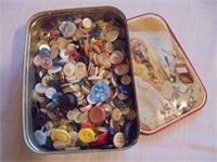 Tin Box full of Vintage Buttons