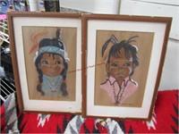 2 Indian children pictures by Eiria Bearkan 8"x12"