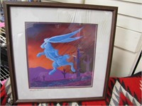 Native American signed print "Going for the Gold"