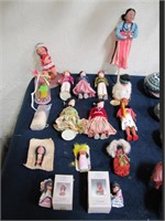 16 pcs of misc Indian dolls: 2 ornaments