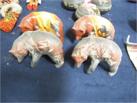 4 Navajo painted bears by Emily Black Horse 3" tal