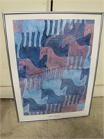 Framed picture by M.C. Escher approx 18" x 24"