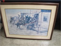 Large framed western picture by CM Russell 1909