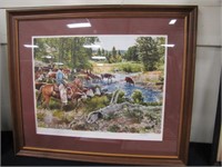 Signed framed print "On the Trail" by Paul Calle