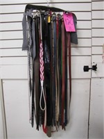 Group of approx 36 belts & ties (mostly belts)