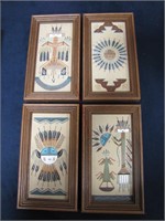 4 Navajo framed sand paintings SEE PICS FOR