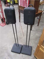 2 pioneer Mod S-R55 speakers on stands 48" tall