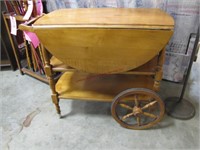 Drop leaf maple tea/ serving cart 30" x18.5"