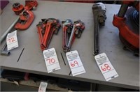 LOT, (4) ASSORTED PIPE WRENCHES
